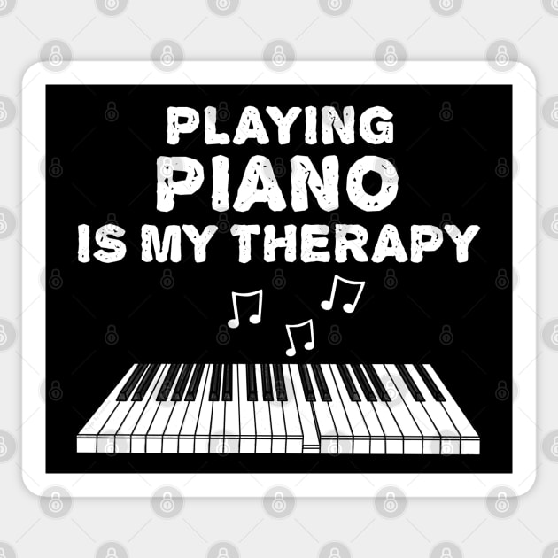 Playing Piano Is My Therapy, Pianist Musician Funny Sticker by doodlerob